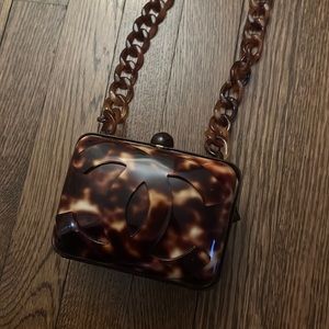 Chanel Vintage Tortoise Shell Plexiglass bag RARE!!!!!!